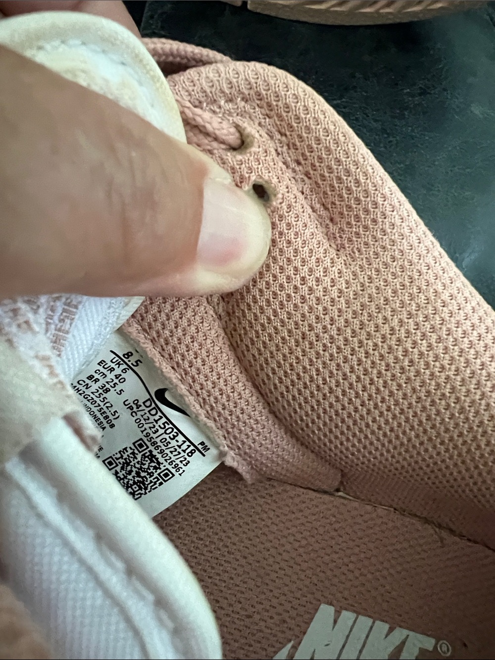 Nike Women’s Rose/White Dunk Low-Top Sneakers - Picture 7 of 8